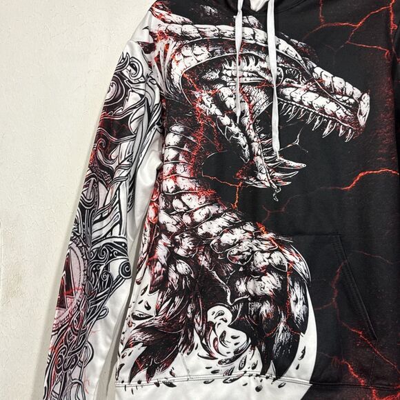 Zootop Bear Men’s 3D Dragon Printed Hoodie Sweatshirt Pullover Size Medium - Picture 2 of 6
